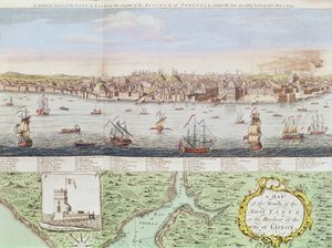 リスボンの眺め、1755 作： English School